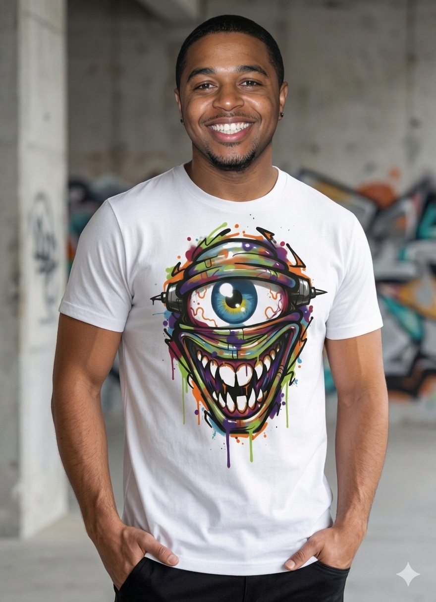 Graffiti one eyed alien
